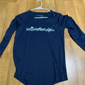 Reel Life Women's Navy Long Sleeve Top